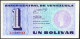 VENEZUELA. 1 Bolívar. 5 De Octubre De 1989. Signatures: Pedro R. Tirico Hijo An - Other & Unclassified