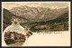 Lithographie Rietbad Im Toggenburg, Hotel Und Kuranstalt, Panorama Mit Ort Und Bergen  - Berg