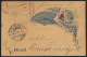 Brasilien Ganzsache P 22 A U. Halbierung Postal Stationery With Half Used As 50 - Covers & Documents