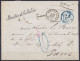 Env. En Franchise Càd BRUXELLES /19 DECE 1878 Pour PARIS Taxée 10c Au Passage (au Tampon Bleu, Rare !) - Cursive "Minist - 1869-1883 Léopold II