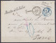 Env. En Franchise Càd BRUXELLES /19 DECE 1878 Pour PARIS Taxée 10c Au Passage (au Tampon Bleu, Rare !) - Cursive "Minist - 1869-1883 Leopold II