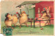 FETES - VOEUX - Pâques - Joyeuses Pâques - Poussins - Lapins - œufs - Carte Postale Ancienne - Pâques