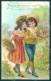 Greetings Children Child Boy Girl Relief Postcard HR0668 - Autres & Non Classés