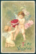 Greetings Valentine Fairy Cupid Relief WRINKLES Postcard HR0755 - Autres & Non Classés