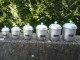 6 Pots En Aluminium -  Sucre - Farine- Café - Thé - Poivre - épices - ( Indications En Laiton ) - Pop Art