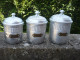 6 Pots En Aluminium -  Sucre - Farine- Café - Thé - Poivre - épices - ( Indications En Laiton ) - Arte Popular