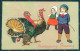 Greetings Thanksgiving Turkey Children Serie 1814 Relief Postcard HR0816 - Autres & Non Classés