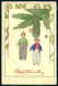 Artist Signed Christmas Tree Mistletoe Relief Serie 134 Postcard HR1816 - Autres & Non Classés