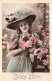 FETES - VOEUX - Bonne Fête - Jeune Fille Tenant Des Fleurs - Colorisé - Fleurs - Carte Postale Ancienne - Other & Unclassified