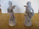 Superbe Duo D'Angelots Musiciens En Porcelaine Type Biscuit - Andere & Zonder Classificatie