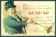 Greetings Man Music Hoch Hoch Hoch Trumpet Serie 160 Relief Postcard HR0133 - Musique Et Musiciens