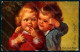 Artist Signed Fialkowska W. Children Child Boy Girl Serie 1614 Postcard HR0888 - Altri & Non Classificati