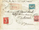 Tarifs Postaux France Du 09-08-1926 (98) Pasteur N° 181 1,50 F. + Semeuse Lignée 50 C. Sur 65 C. + 40 C LR Chargée 2ème - 1922-26 Pasteur