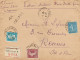 Tarifs Postaux France Du 09-08-1926 (101) Pasteur N° 181 1,50 F.+ Semeuse Lignée Bleu 1,00 F. + 15 C. LR Chargée 3ème éc - 1922-26 Pasteur