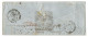 Enveloppe 1858 CAD Dunkerque 59 Type 14 Cachet Orpheon Dunkerquois Pour E. D'Ingrande Compositeur Paris NPAI Inconnu - 1853-1860 Napoleon III