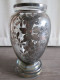 Vaso Portafiori  In Vetro Con Decorazione Floreale In Argento. Altezza Cm. 20 Diametro Base Cm. 9 Ben Conservato - Vasen