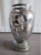 Vaso Portafiori  In Vetro Con Decorazione Floreale In Argento. Altezza Cm. 20 Diametro Base Cm. 9 Ben Conservato - Vases