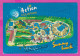 311039 / Bulgaria - Sunny Beach - Map Illustrator ?? - Action Aqupark Dinosaur, Crow, Skates, Hippopotamus, Elephant, PC - Maps
