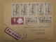 DN7 MARTINIQUE   LETTRE RARE DESTIN.  1947   A CASABLANCA MAROC+BANDE VERT. 5 TP   + AFF. INTERESSANT+++ - Cartas & Documentos