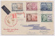 Hongrie Enveloppe Par Avion 1950 Journée De L'enfance Recommandée Kisvarda (les Timbres Vendus Sont Les Timbres Scannés) - Storia Postale