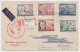 Hongrie Enveloppe Par Avion 1950 Journée De L'enfance Recommandée Kisvarda (les Timbres Vendus Sont Les Timbres Scannés) - Lettres & Documents
