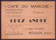 Carte De Visite " Chez André " Café Du Marché, Meulan - Cartes De Visite