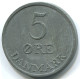 5 ORE 1959 DANEMARK DENMARK Pièce #WW1004.F.A - Danemark