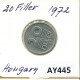 20 FILLER 1972 SIEBENBÜRGEN HUNGARY Münze #AY445.D.A - Hongarije