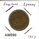 HALF PENNY 1957 UK GREAT BRITAIN Coin #AW030.U.A - C. 1/2 Penny