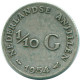 1/10 GULDEN 1954 ANTILLAS NEERLANDESAS PLATA Colonial Moneda #NL12066.3.E.A - Antilles Néerlandaises