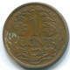 1 CENT 1959 NIEDERLÄNDISCHE ANTILLEN Bronze Fish Koloniale Münze #S11049.D.A - Netherlands Antilles