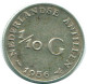 1/10 GULDEN 1956 ANTILLAS NEERLANDESAS PLATA Colonial Moneda #NL12099.3.E.A - Antilles Néerlandaises