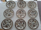 9 Assiettes Jacobean. Ridgway Ironstone. - Plates