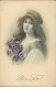 M.M. VIENNE 1900s ART NOUVEAU POSTCARD - WOMAN & FLOWERS - N.322 (5518) - Vienne