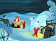 PAPÁ NOEL Feliz Año Navidad CIERVOS Vintage Tarjeta Postal CPSM #PBB148.A - Santa Claus