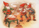 PAPÁ NOEL Feliz Año Navidad GNOMO Vintage Tarjeta Postal CPSM #PBA707.A - Santa Claus