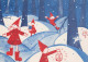 PAPÁ NOEL Feliz Año Navidad GNOMO Vintage Tarjeta Postal CPSM #PAY995.A - Santa Claus