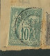 FRANCE 1877 N° 76 & 77 Obl. S/fragment - 1876-1898 Sage (Type II)