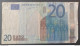 BANKNOTE 20 EURO I" SERIES WITH WATERMARK BUT WITHOUT SILVER BCE VERTICAL BAR ERROR VARIETY - 20 Euro