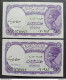 BANKNOTE EGITTO 5 PIASTRES 1940 UNCIRCULATED SEQUENTIAL NUMBERS 2 BROKEN NUMBER " OR " ERROR - Egitto