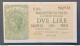 BANKNOTE ITALIA REGNO VITTORIO EMANUELE 2 LIRE 1944 VENTURA GIOVINCO NON CIRCOLATA - Italië – 2 Lire