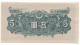 Japan 5 Yen ND 1946  P-86  VF - Japan