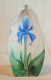 Sculpture Florale Cristal Mats Jonasson Suéde Maleras Suède Sculpture Iris Bleu Signée BX24JON002 - Glass & Crystal