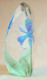 Delcampe - Sculpture Florale Cristal Mats Jonasson Suéde Maleras Suède Sculpture Iris Bleu Signée BX24JON002 - Verre & Cristal