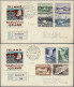 Islande 1956 Y&T 261 à 268 Sur 2 FDC. Électrification, Chutes D'eau, Barrages - Elektrizität