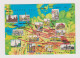 Hungary Carrier MALEV Hungarian Airlines Route Map Advertising Poster Postcard, Vintage Postcard AK (637) - Carte Geografiche