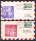 12217 Lot 2 Couleurs Fam 24 Boston Dusseldorf 2/9/1950 Premier Vol First Flight Lettre Airmail Cover Usa Aviation - 2c. 1941-1960 Covers