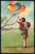 Artist Fialkowska W. Children Balloons Serie 1557 CORNER CREASED Postcard HR0893 - Sonstige & Ohne Zuordnung