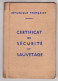 Aviation Air France Rare Certificat De Sécurité Et Sauvetage D'une Hôtesse De L'air Période 1957-1963 Excellent état - Other & Unclassified