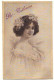 N°24854 - Carte Tissée Soie - Ste-Catherine - Jeune Fille Avec Des Fleurs Dans Les Cheveux - Femmes